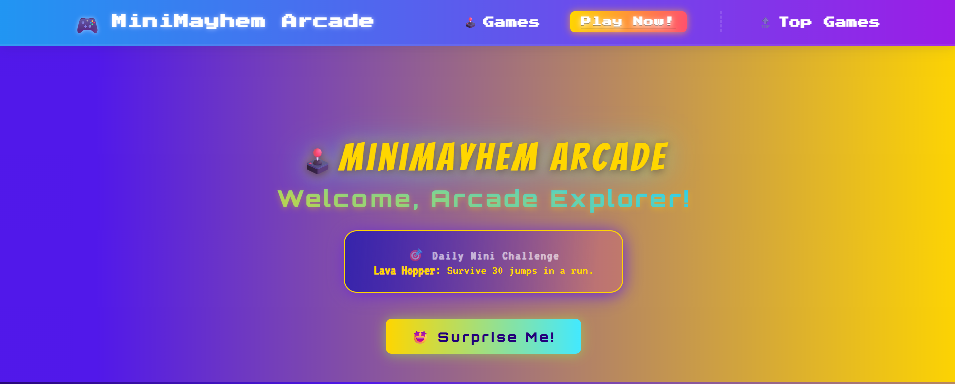 MiniMayhem Arcade